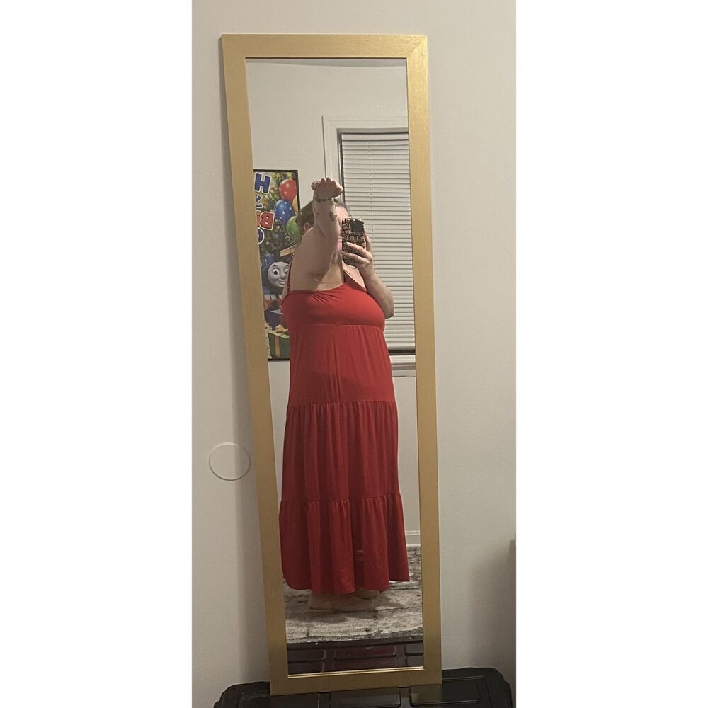 SO Goods for Life XXL Red Tiered Maxi Dress Adjustable Spaghetti Straps